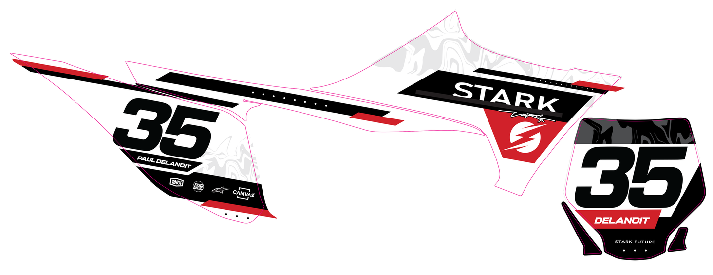 Stark Varg Spoiler/Shroud & Number Plates Graphics Kit WHITE V5