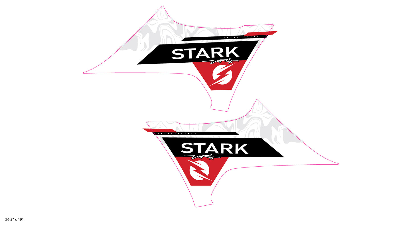 Stark Varg Spoiler/Shroud & Number Plates Graphics Kit WHITE V5