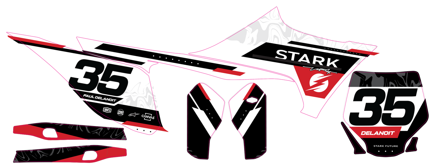 Stark Varg Spoiler/Shroud & Number Plates Graphics Kit WHITE V5