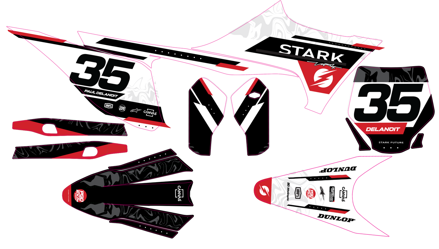 Stark Varg Spoiler/Shroud & Number Plates Graphics Kit WHITE V5