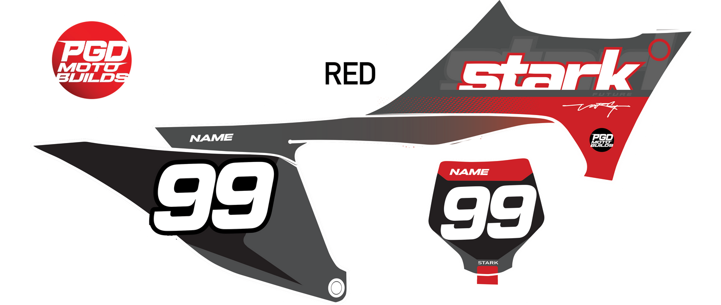 Stark Varg Spoiler/Shroud & Number Plates Graphics Kit GREY V3 (Black or Red)